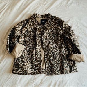 Cheetah print denim jacket